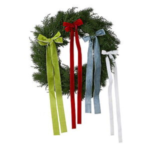 24" Holiday Time Greenery Christmas Wreath (Bows or Square Sequins)