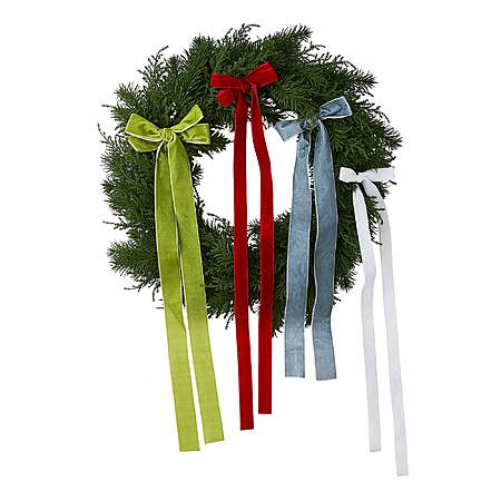 24" Holiday Time Greenery Christmas Wreath (Bows or Square Sequins)