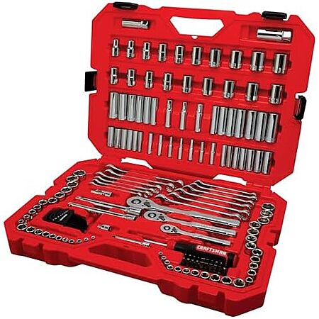 159-pc Craftsman Standard (SAE) & Metric Polished Chrome Mechanics Tool Set w/ Case