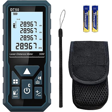 165-ft HANMATEK Laser Distance Meter w/ Backlit LCD Display