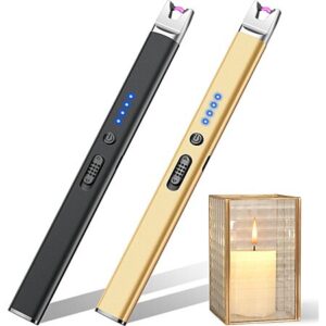 2-Pack LcFun USB Rechargeable Electric Plasma Arc Lighters w/ Safety Lock (Black/ Gold) $7.49 ($3.75 each) + Free Shipping w/ Prime or on $35+