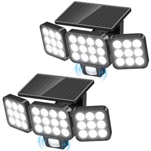 2-Pack WdtPro 3500LM Motion Sensor Outdoor Solar LED Flood Lights