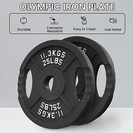 25-lb BalanceFrom Classic Cast Iron 2" Olympic Weight Plates (Pair)