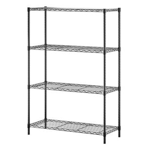 $34.99*:BestOffice 4-Tier Wire Storage Shelf, 1000 lbs Capacity, Adjustable, No-Tool Assembly, Black