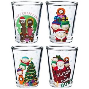 $4.12* | 4-Piece 1.5-Oz Silver Buffalo South Park: Christmas Group Shot Glass Set at Amazon