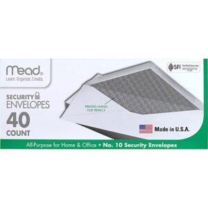 40-Count Mead #10 All-Purpose Security Printed Lining Envelopes for Home/Office $1.08 + Free S&H w/ Prime or $35+