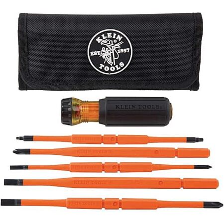 $40 | Klein Tools 32288 Insulated Screwdriver, 8-in-1 Screwdriver Set with Interchangeable Blades at Amazon