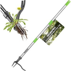 45.5" WORKPRO 4-Claw Steel Head Stand-Up Weed Puller Tool w/ Adjustable Handle