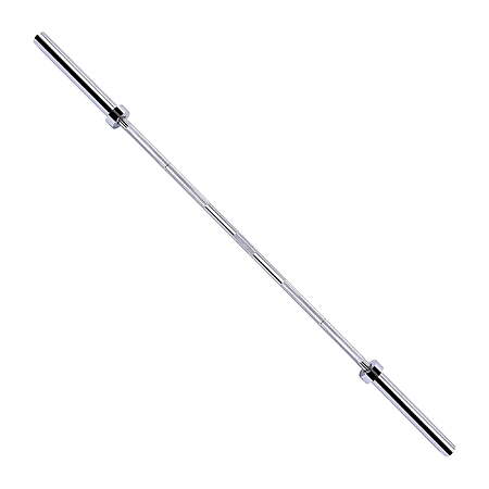 6' Signature Fitness Olympic Weightlifting Straight Barbell w/ 2" Sleeves (Silver)