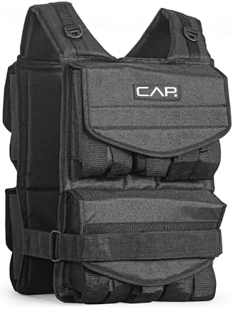 80-Lb CAP Barbell Adjustable Weighted Vest w/ Removable Weight Packets