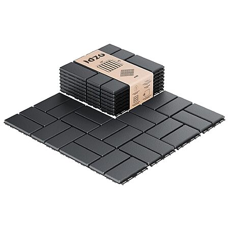 9-Piece 12" x 12" Idzo Interlocking Waterproof Patio Deck Plastic Tiles