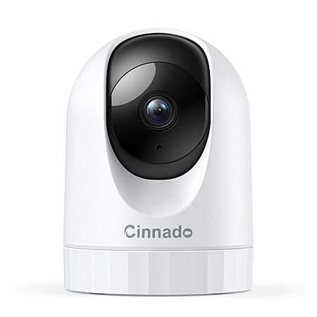 $9.48*:Cinnado 2K 360° Indoor Wi-Fi Security Camera – Pet/Dog/Baby Cam with 2-Way Audio, Night Vision, 24/7 SD Storage, Phone App & Alexa/Google Home (2.4 GHz, D1)