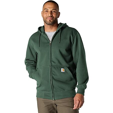 Carhartt Men's Rain Defender Paxton Heavyweight Hooded Zip Sweatshirt (Green)