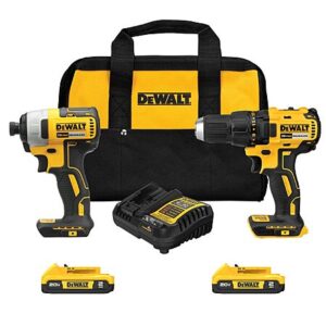 DEWALT 20V MAX Power Drill Brushless 2-Tool Power Tool Combo Kit, Includes 2 Batteries, Charger and Bag (DCK277D2) $143.65