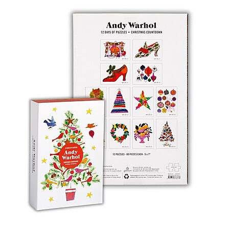 Galison Andy Warhol 12 Days of Jigsaw Puzzles Christmas Countdown $9.75 + Free Shipping w/ Prime or on $35+