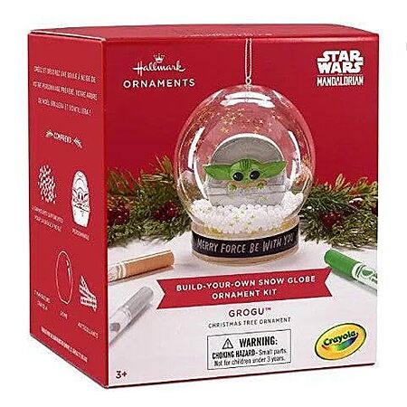Hallmark Crayola Build-Your-Own Snow Globe Christmas Ornament Kit (Grogu)