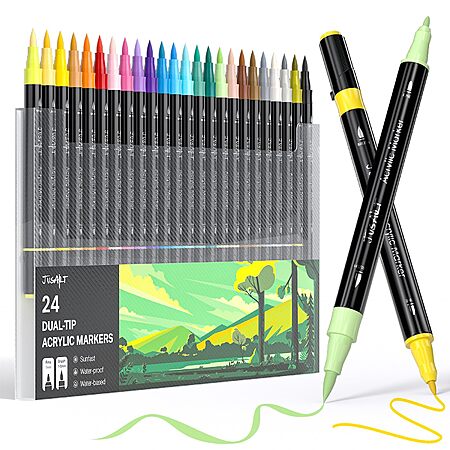 JusArt Dual Tip Acrylic Paint Pen Markers (Various) from $6.99 + Free Shipping w/ Prime or on $35+