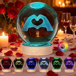 Kopesmsy 3.15" 3D Color Crystal Ball Lamp (Love wooden base) $4.99 + Free Shipping w/ Prime or on $35+