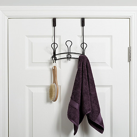 Mainstays SnugFit 3-Hook Metal over-the-Door Towel Rack (Oil Rubbed Bronze)