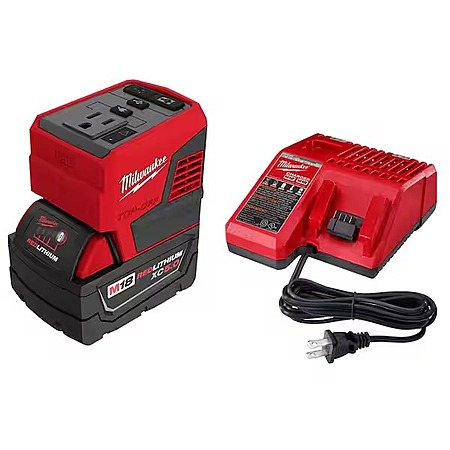 Milwaukee M18 18V Li-Ion 175W Powered Compact Inverter w/ 5.0Ah Battery & Charger