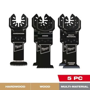 Milwaukee OPEN-LOK Variety Oscillating Blade Set w/ Japanese Hardwood Blade (5-Piece) $16