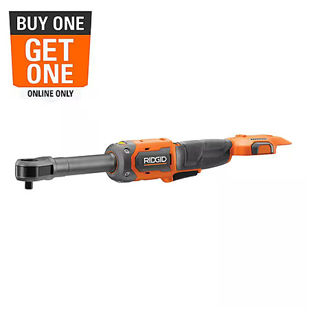 RIDGID 18v Brushless 1/4" w/ 2.0 Ah Battery + 3/8" Extended Reach Ratchet