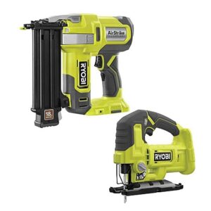 RYOBI ONE+ 18V 18-Gauge Cordless AirStrike Brad Nailer + Cordless Jig Saw (Tools Only)