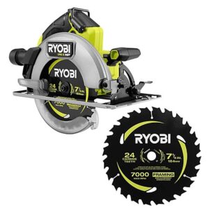 RYOBI ONE+ HP 18V Brushless 7-1/4" Circular Saw (Tool Only) w/ 24T Carbide Blade