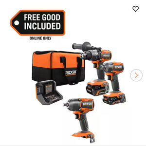 Ridgid 18V Brushless Cordless 2-Tool Combo Kit w/ (2) Batteries, Charger, Bag & FREE Brushless Mid Torque Impact Wrench - $149