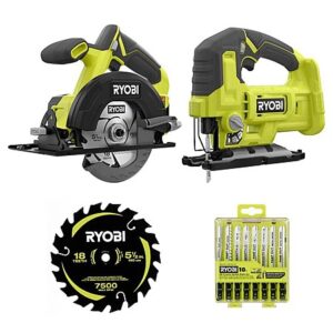 Ryobi ONE+ 18V Cordless 5-1/2" Circular Saw & Jig Saw (Tools Only)