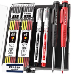 STAGEEK Mechanical Carpenter Pencil Set w/ Sharpener, Refills & Pouch (Various)