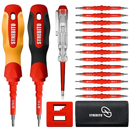 Strebito 30-in-1 1000V Insulated Electrician Magnetic Screwdriver Set