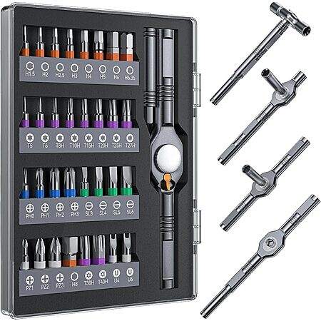 Wesdut 32-in-1 T-Handle Magnetic Ratchet Screwdriver Set