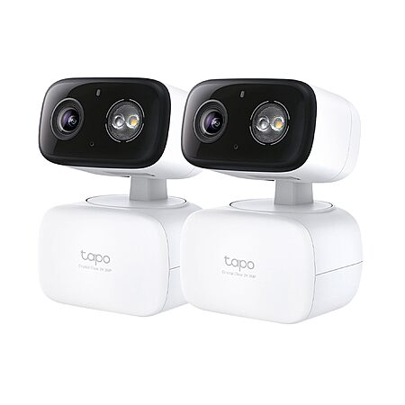 2-Pack Tapo HybridCam 360 2K 30 fps Pan/Tilt Wired Wi-Fi Security Cameras