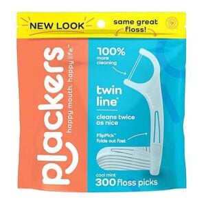 300-Count Plackers Micro Line Dental Floss Picks (Cool Mint)