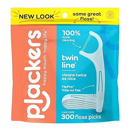 300-Count Plackers Micro Line Dental Floss Picks (Cool Mint)