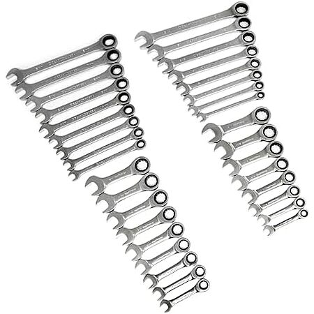 34-Piece GEARWRENCH Standard & Stubby Ratcheting Wrench Set (SAE/Metric)