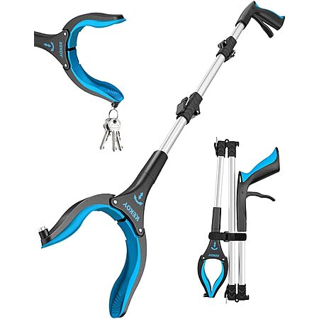 36" Kekoy Anti-Slip 360° Rotating Foldable Grabber Reacher Tool w/ Magnetic Tip