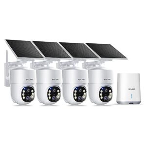 4-Ct SOLIOM 5MP Solar Wireless 5G Outdoor Security Cameras w/ 360° Tracking