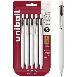 5-Pack Uniball 0.7mm One Gel Medium Pens (Black Ink)