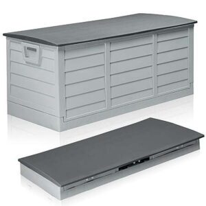 75-Gallon Ktaxon Collapsible Outdoor Garden Plastic Storage Deck Box (Gray)