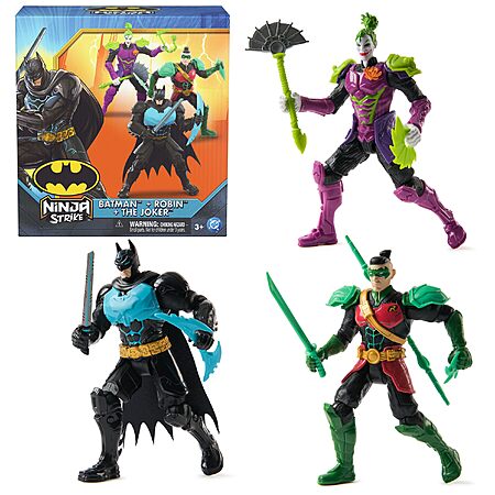 [AC] $6.99: DC Comics, Batman Ninja Strike 6" 3-Pack Battle Set Action Figures with Pop-Out Ninja Accessories, Super Hero Kids Toys for Boys and Girls Ages 3 & Up