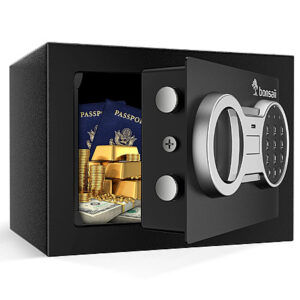 Bonsaii 0.23 Cubic Feet Safe Electronic Digital Security Small Money Safe Box with Keypad Lock & Key Lock. $25.99