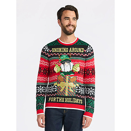 Jollidays Men's Christmas Sweater with Drink Pocket (Various) from $9.23