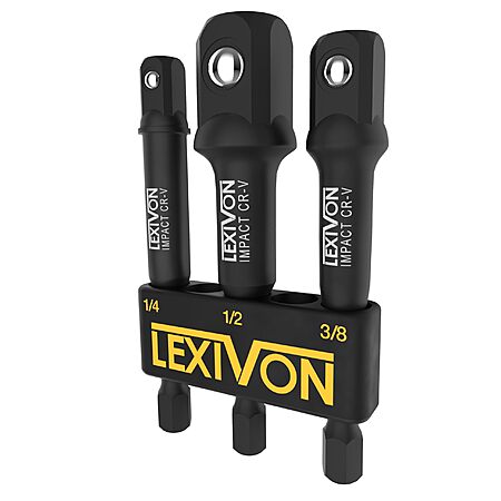 Lexivon Tools: 32-pc HEX Bit Socket Set $30, 3-pc Impact Socket Adapter Set