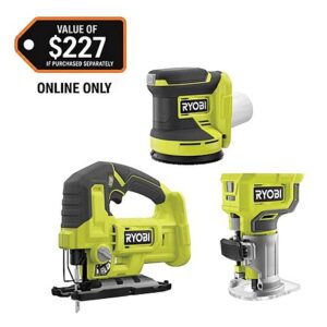 ONE+ 18V Cordless 3-Tool Combo Kit with Jig Saw, Router and Random Orbit Sander (Tools Only) $129