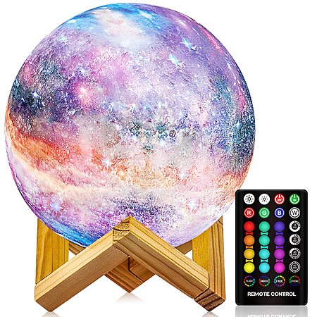 [Prime] 4.8" Logrotate 16 Colors LED Galaxy Night Lamp w/ Stand & Remote Control $8.55 + Free Shipping