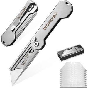 Prime Members: 2-Pack WORKPRO EDC Folding Utility Knife w/ Belt Clip & 10 Blades