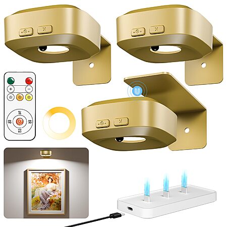 Prime Members: 3-Pack Lightbiz Rechargeable Magnetic Picture Lights