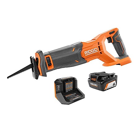 Select Stores: RIDGID 18V Cordless Reciprocating Saw w/ 4.0 Ah Battery & Charger